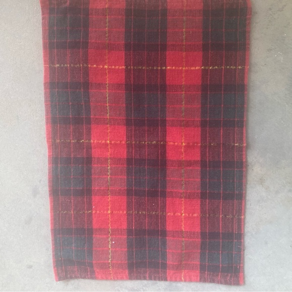 Tartan plaid with gold metallic lumberjack fabric placemat or small runner - Picture 4 of 5